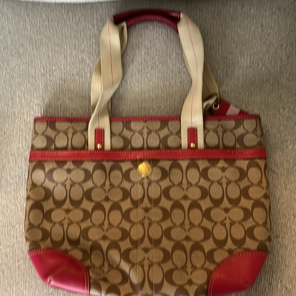 Coach Signature Coated Canvas Tote Bag - Picture 5 of 8